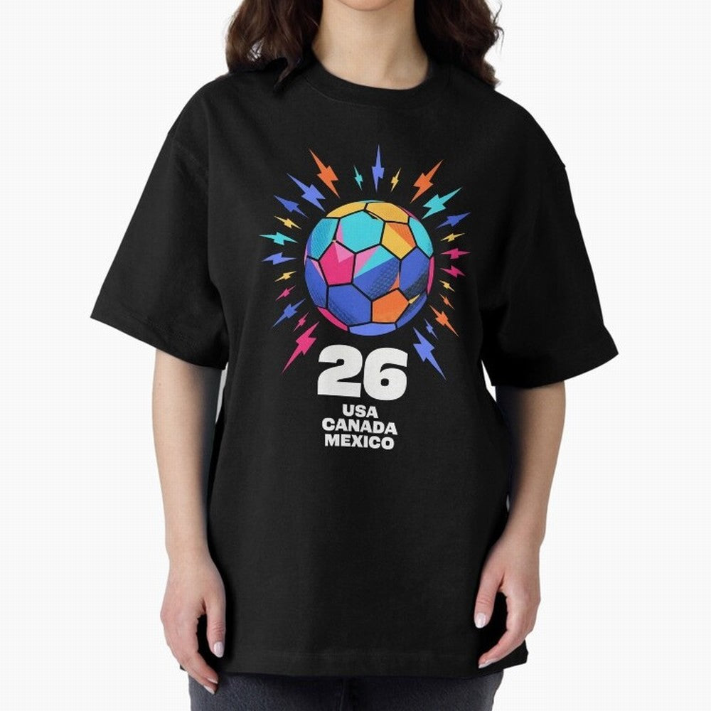 2026 Colorful Soccer Ball USA Canada Mexico 26 Classic T-Shirt Show Support during Global Football Passion for FIFA World Cup 2026, Built around Neymar, England and Germany, Stadium Memories, Football Loyalty, International Chants and Championship