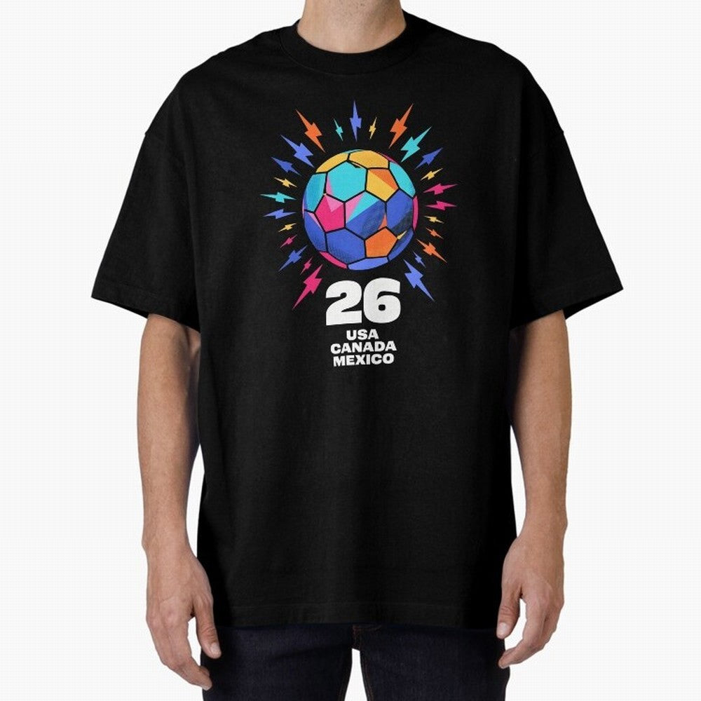 2026 Colorful Soccer Ball USA Canada Mexico 26 Classic T-Shirt Show Support during Global Football Passion for FIFA World Cup 2026, Built around Neymar, England and Germany, Stadium Memories, Football Loyalty, International Chants and Championship