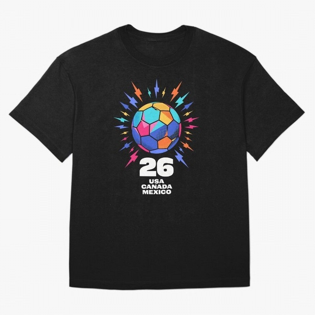 2026 Colorful Soccer Ball USA Canada Mexico 26 Classic T-Shirt Show Support during Global Football Passion for FIFA World Cup 2026, Built around Neymar, England and Germany, Stadium Memories, Football Loyalty, International Chants and Championship
