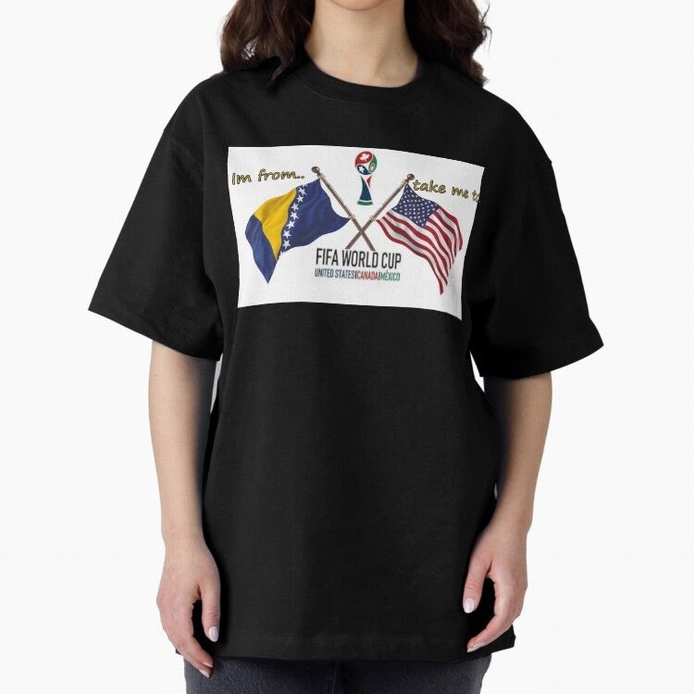 Bosnia and Herzegovina Classic T-Shirt Share the Excitement of Global Football Passion for FIFA World Cup 2026 Group Stage, Built around Messi and Cristiano Ronaldo, France and Portugal, Vintage Soccer Flavor, Modern Football Stars, National Flags