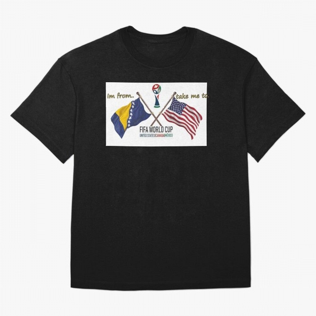 Bosnia and Herzegovina Classic T-Shirt Share the Excitement of Global Football Passion for FIFA World Cup 2026 Group Stage, Built around Messi and Cristiano Ronaldo, France and Portugal, Vintage Soccer Flavor, Modern Football Stars, National Flags