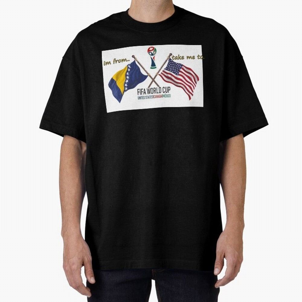 Bosnia and Herzegovina Classic T-Shirt Share the Excitement of Global Football Passion for FIFA World Cup 2026 Group Stage, Built around Messi and Cristiano Ronaldo, France and Portugal, Vintage Soccer Flavor, Modern Football Stars, National Flags