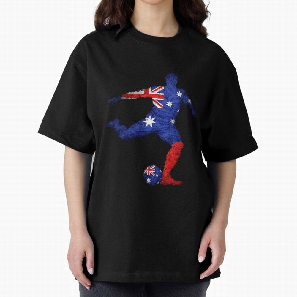 Australian Flag Silhouette Soccer World Cup Football Classic T-Shirt Bring World Football Passion into Match Day Hype around FIFA World Cup 2026, CR7, Netherlands, Stadium Memories, Football Loyalty, International Chants and Championship Tradition;