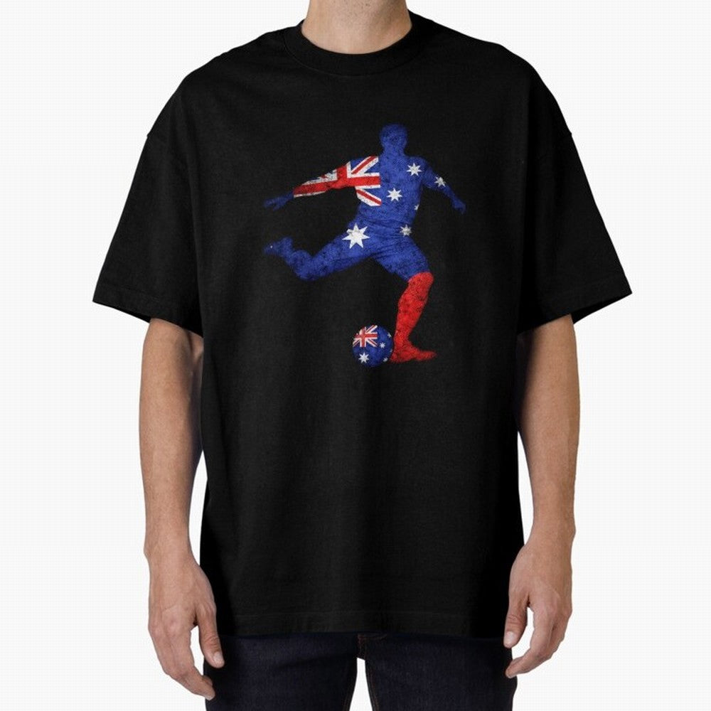 Australian Flag Silhouette Soccer World Cup Football Classic T-Shirt Bring World Football Passion into Match Day Hype around FIFA World Cup 2026, CR7, Netherlands, Stadium Memories, Football Loyalty, International Chants and Championship Tradition;