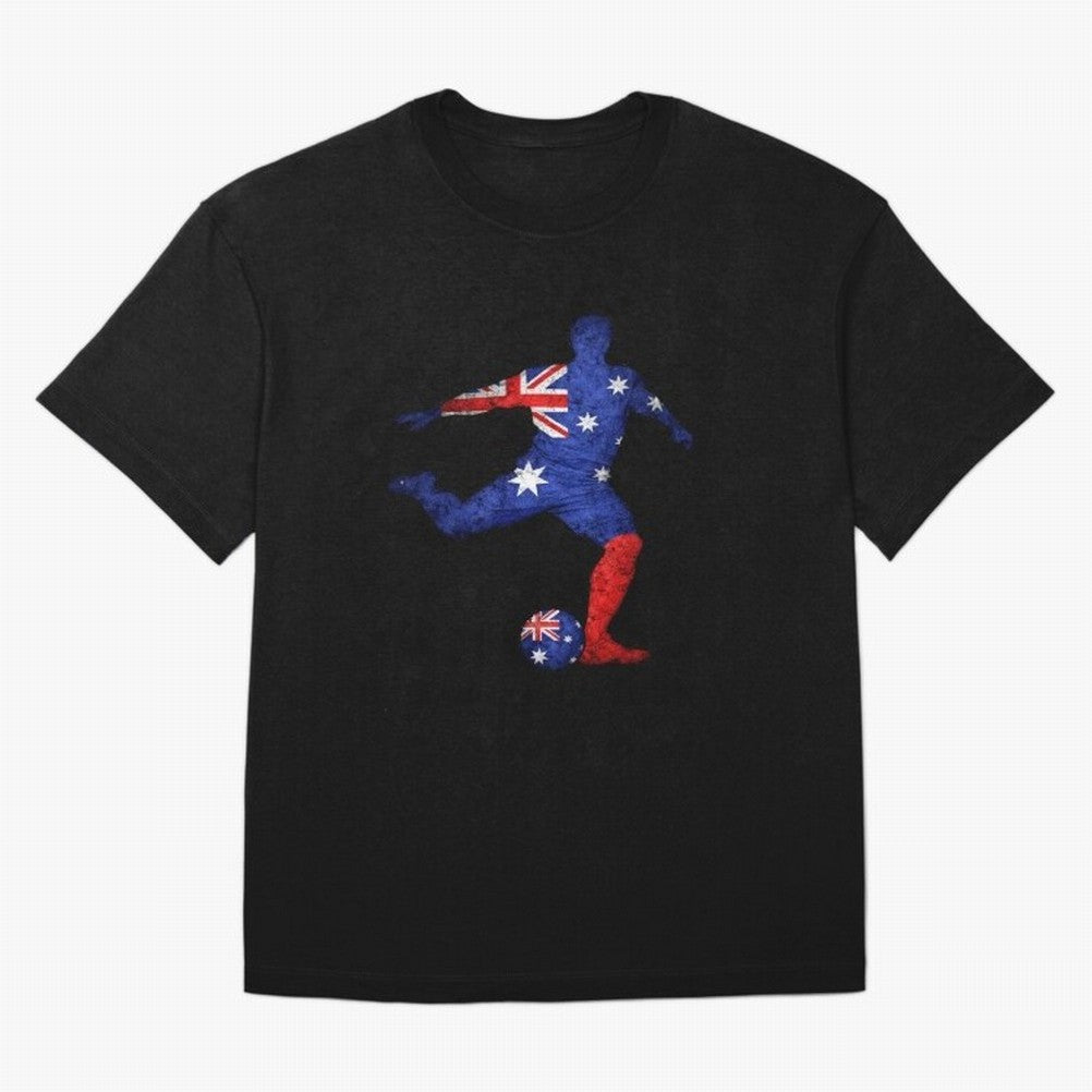 Australian Flag Silhouette Soccer World Cup Football Classic T-Shirt Bring World Football Passion into Match Day Hype around FIFA World Cup 2026, CR7, Netherlands, Stadium Memories, Football Loyalty, International Chants and Championship Tradition;