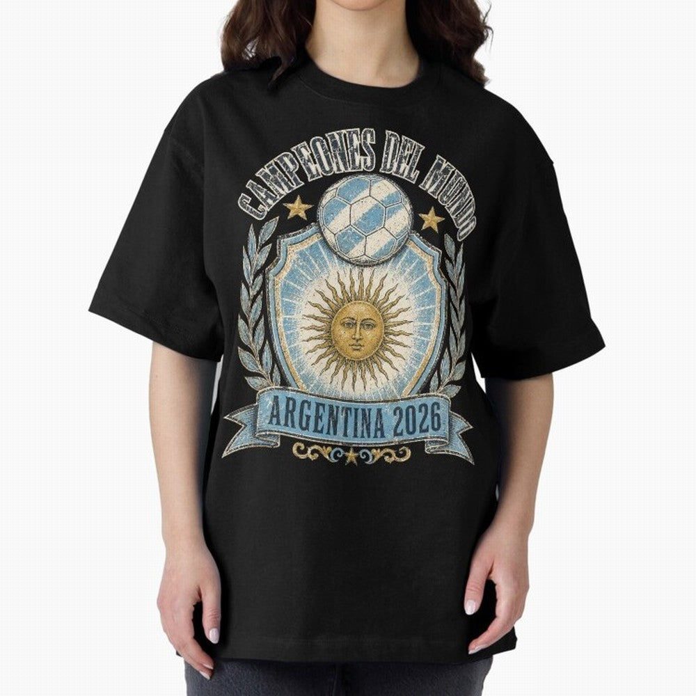 Campeones Del Mundo Argentina 2026 World Cup Soccer T-Shirt Classic T-Shirt Bring Legendary Rivalry Energy to Global Football Passion for FIFA World Cup 2026 Group Stage, Capturing Cristiano Ronaldo, Haaland and CR7, Argentina, France and Brazil,