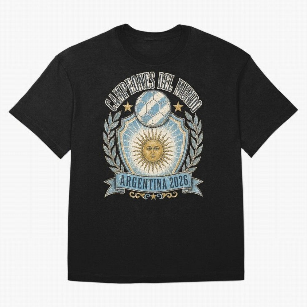 Campeones Del Mundo Argentina 2026 World Cup Soccer T-Shirt Classic T-Shirt Bring Legendary Rivalry Energy to Global Football Passion for FIFA World Cup 2026 Group Stage, Capturing Cristiano Ronaldo, Haaland and CR7, Argentina, France and Brazil,