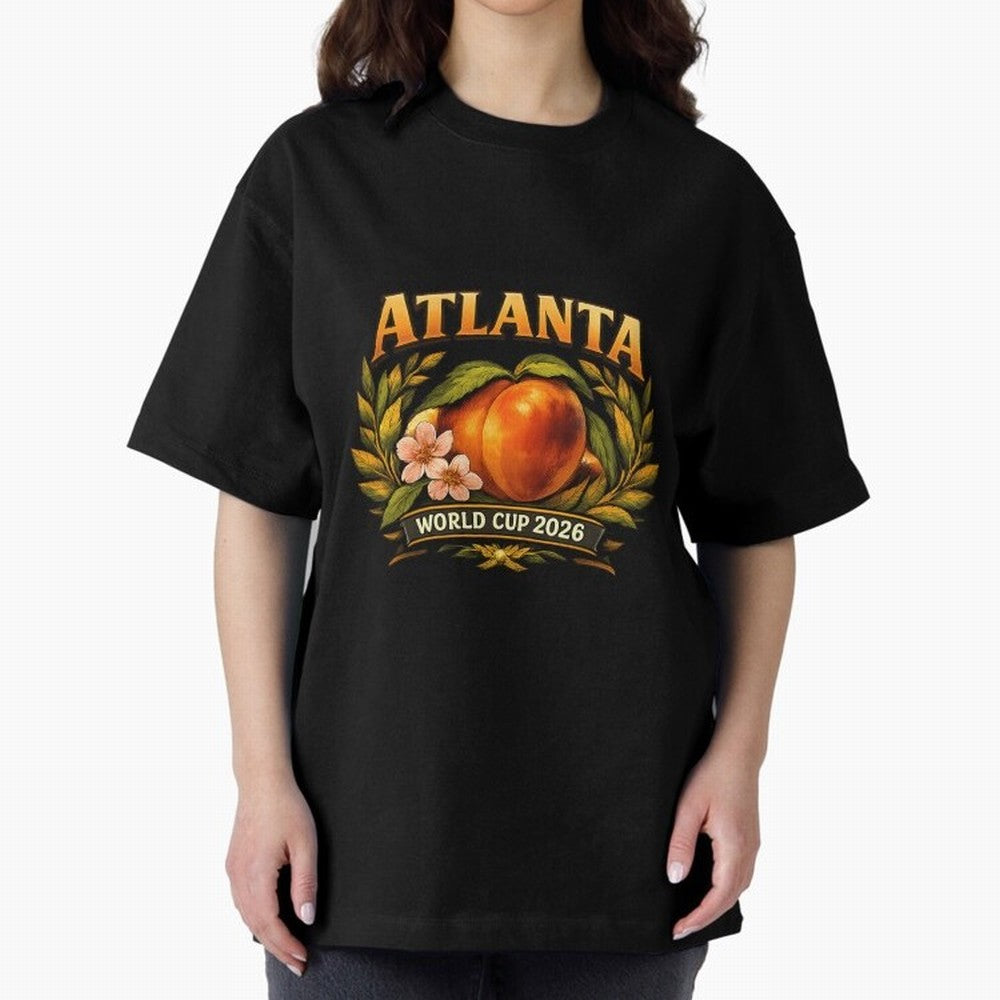 Atlanta 2026 World Cup Host City ¡ª Georgia Peach Laurel Wreath Classic T-Shirt Show Love for Legendary Goals in FIFA World Cup 2026 Spirit, Filled with Germany, Neymar, Haaland and Cristiano Ronaldo, Goal Celebration Energy, Supporter Heritage,