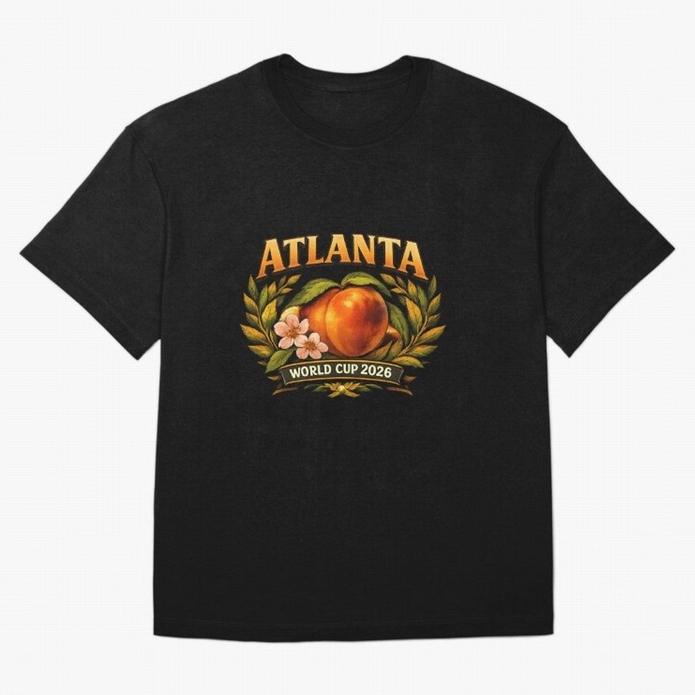 Atlanta 2026 World Cup Host City ¡ª Georgia Peach Laurel Wreath Classic T-Shirt Show Love for Legendary Goals in FIFA World Cup 2026 Spirit, Filled with Germany, Neymar, Haaland and Cristiano Ronaldo, Goal Celebration Energy, Supporter Heritage,