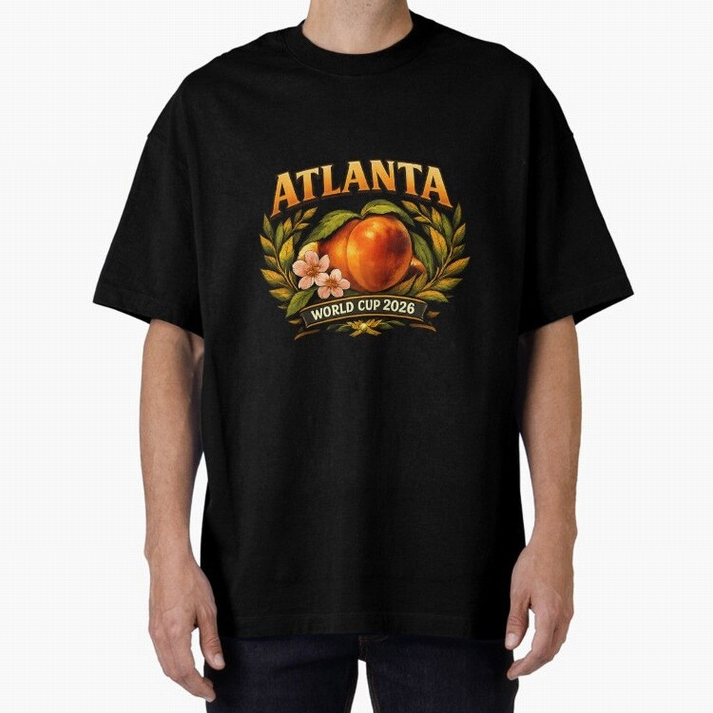 Atlanta 2026 World Cup Host City ¡ª Georgia Peach Laurel Wreath Classic T-Shirt Show Love for Legendary Goals in FIFA World Cup 2026 Spirit, Filled with Germany, Neymar, Haaland and Cristiano Ronaldo, Goal Celebration Energy, Supporter Heritage,