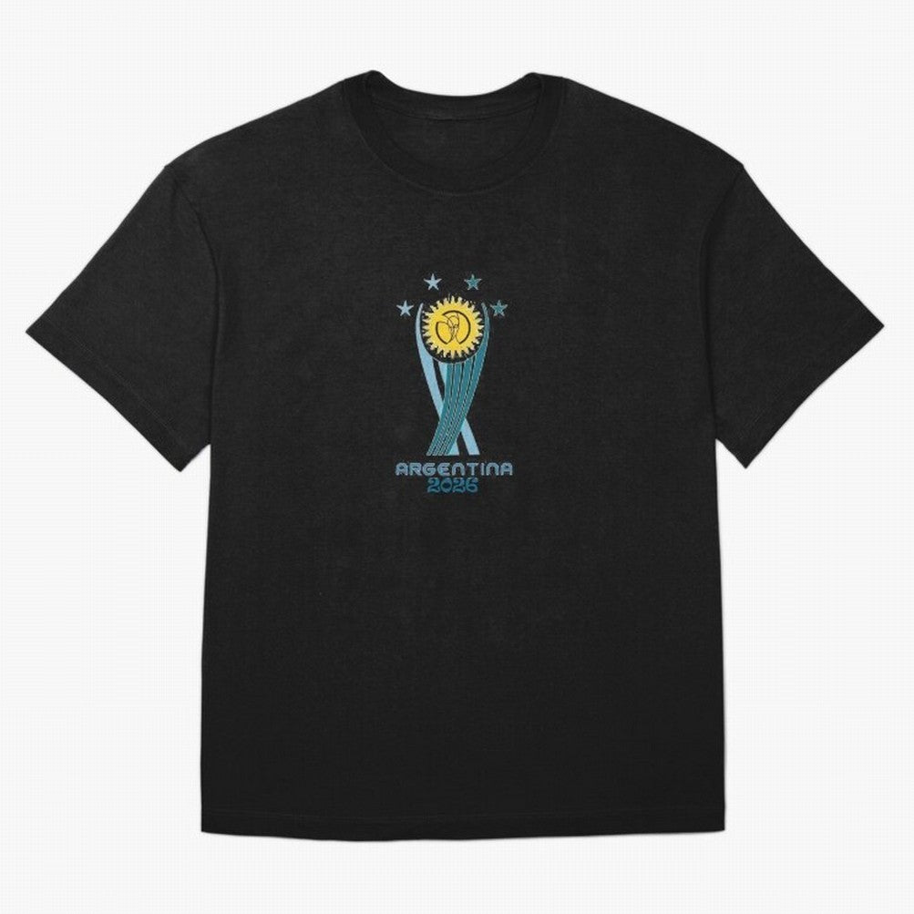 Argentina 2026 Football World Cup Emblem T-Shirt Classic T-Shirt Step into Global Football Passion for FIFA World Cup 2026 USA Canada Mexico, Filled with Messi, Neymar and Mbappe, Spain, Football History, Final Match Energy, Crowd Noise and Once in