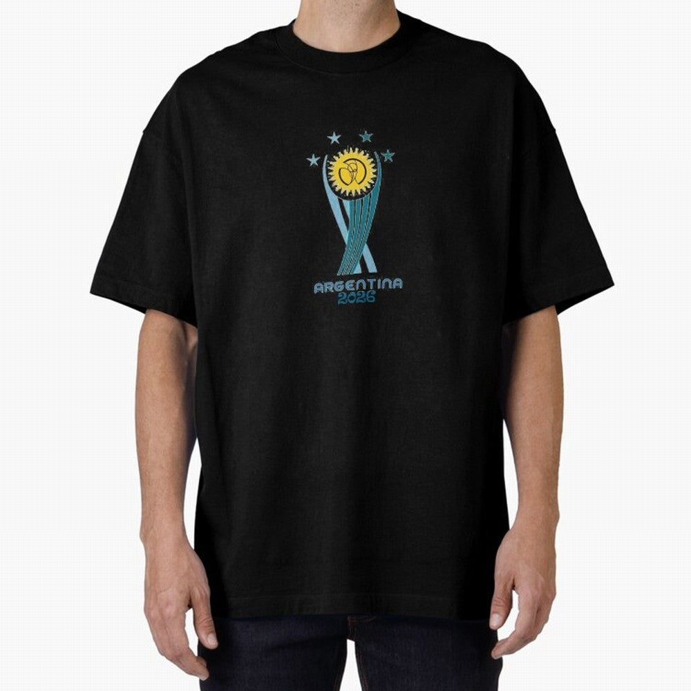 Argentina 2026 Football World Cup Emblem T-Shirt Classic T-Shirt Step into Global Football Passion for FIFA World Cup 2026 USA Canada Mexico, Filled with Messi, Neymar and Mbappe, Spain, Football History, Final Match Energy, Crowd Noise and Once in