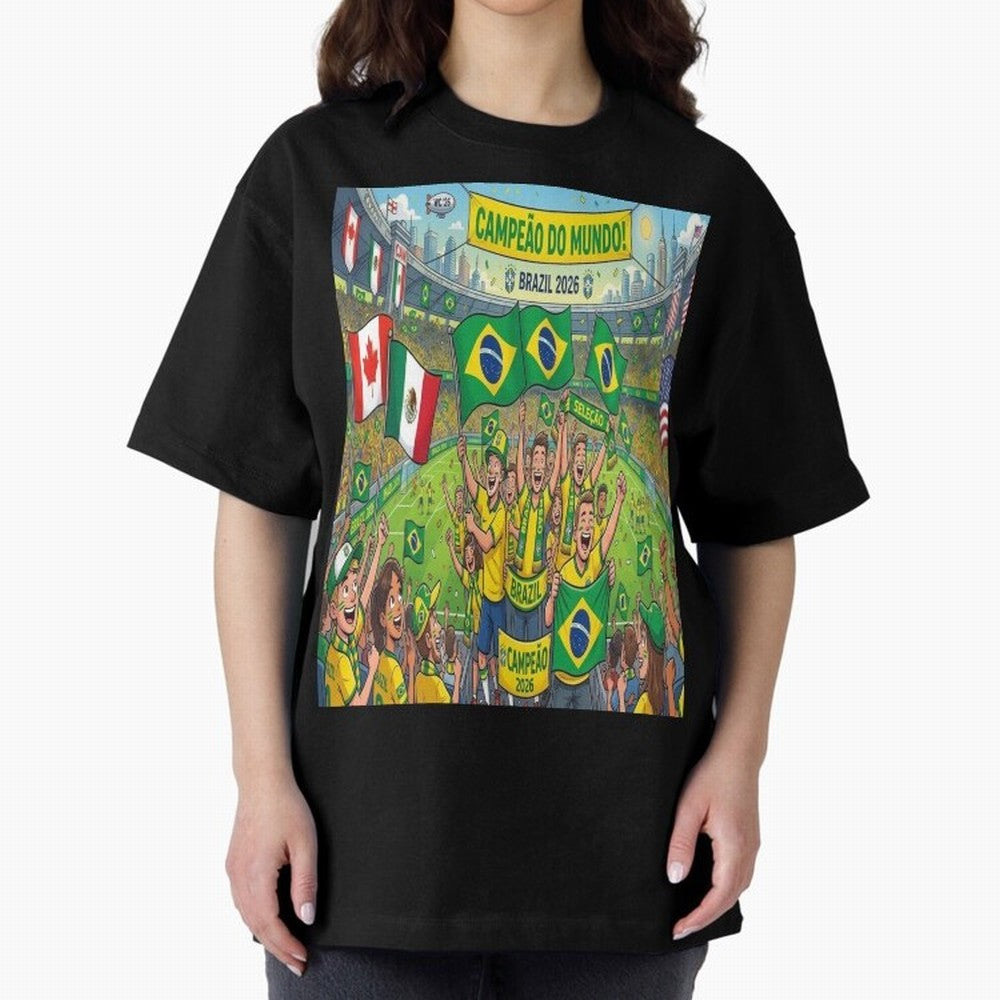 Brazil World Cup 2026 - Stadium Classic T-Shirt Bring Champion Energy into the FIFA World Cup 2026 Journey through Messi, Neymar and Mbappe Highlights, Brazil, Portugal and Argentina Pride, Football Passion, Legendary Performances, Festival Vibes