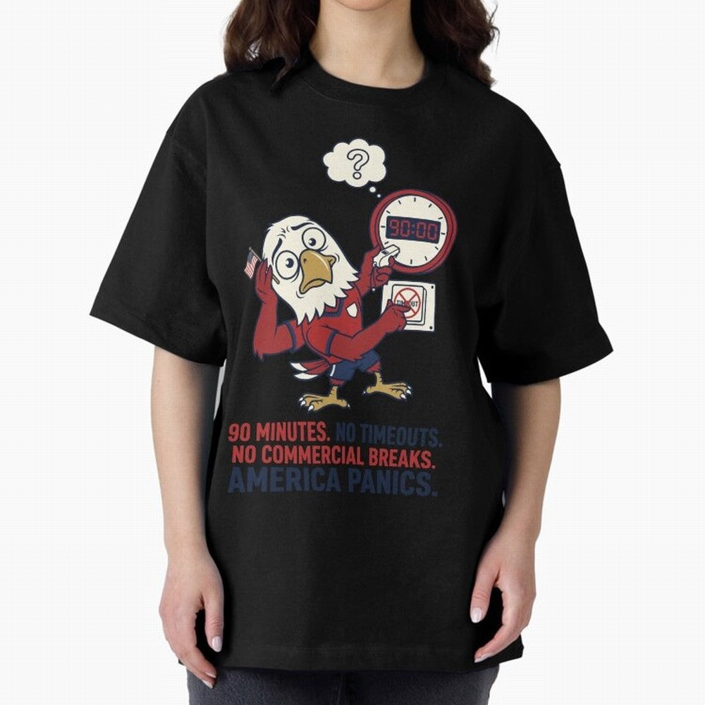 America Panics ¡ª No Timeouts No Commercials V1 Classic T-Shirt Showcase FIFA World Cup 2026 Group Stage for Fans of Mbappe and Neymar and Brazil, Bringing Football History, Final Match Energy, Crowd Noise and Once in a Lifetime Moments; Made for