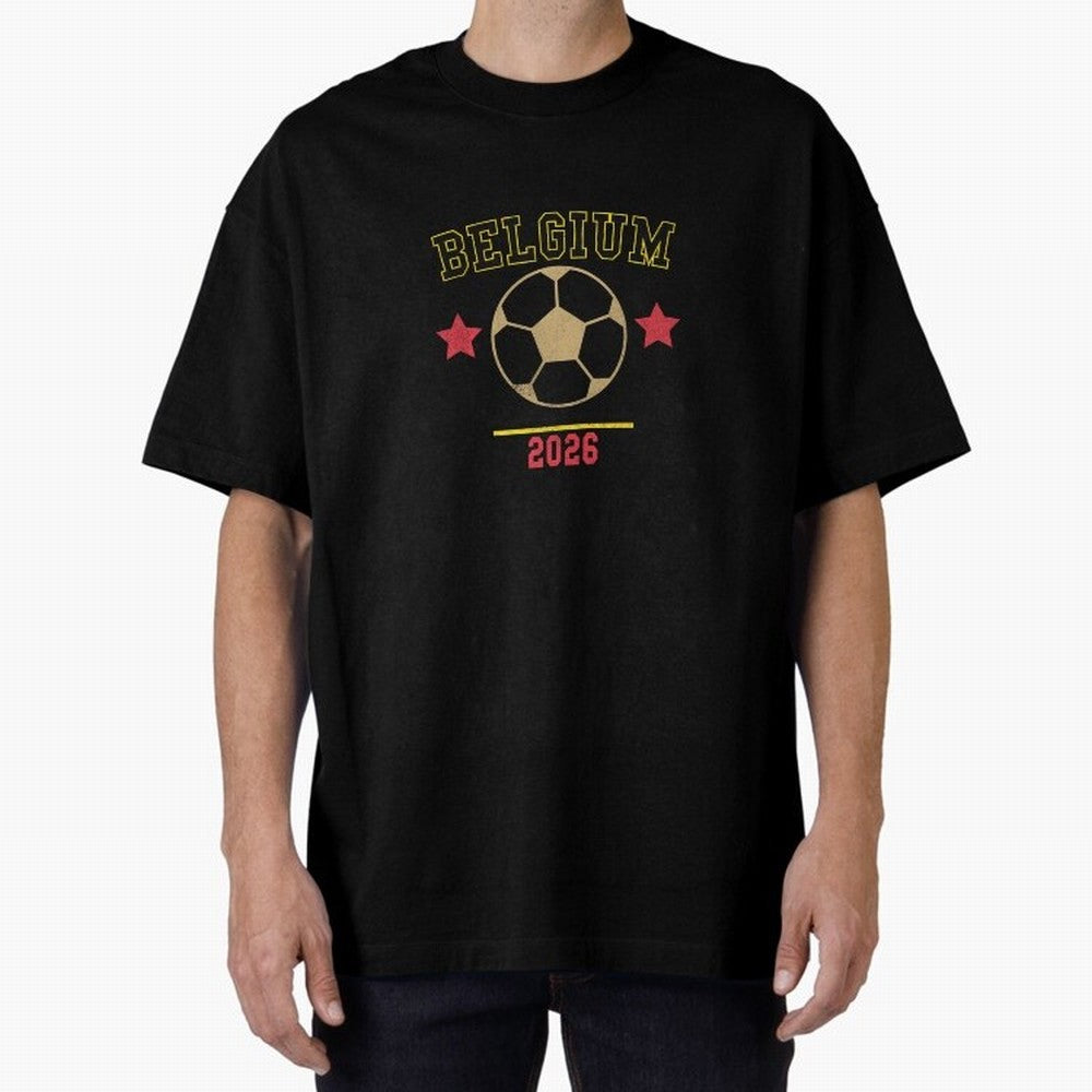 Belgium ¡ª Vintage Soccer Tee Classic T-Shirt Celebrate Football Heritage in FIFA World Cup 2026 Spirit, Filled with England, France and Netherlands, Haaland and Mbappe, Vintage Soccer Flavor, Modern Football Stars, National Flags and Final Night