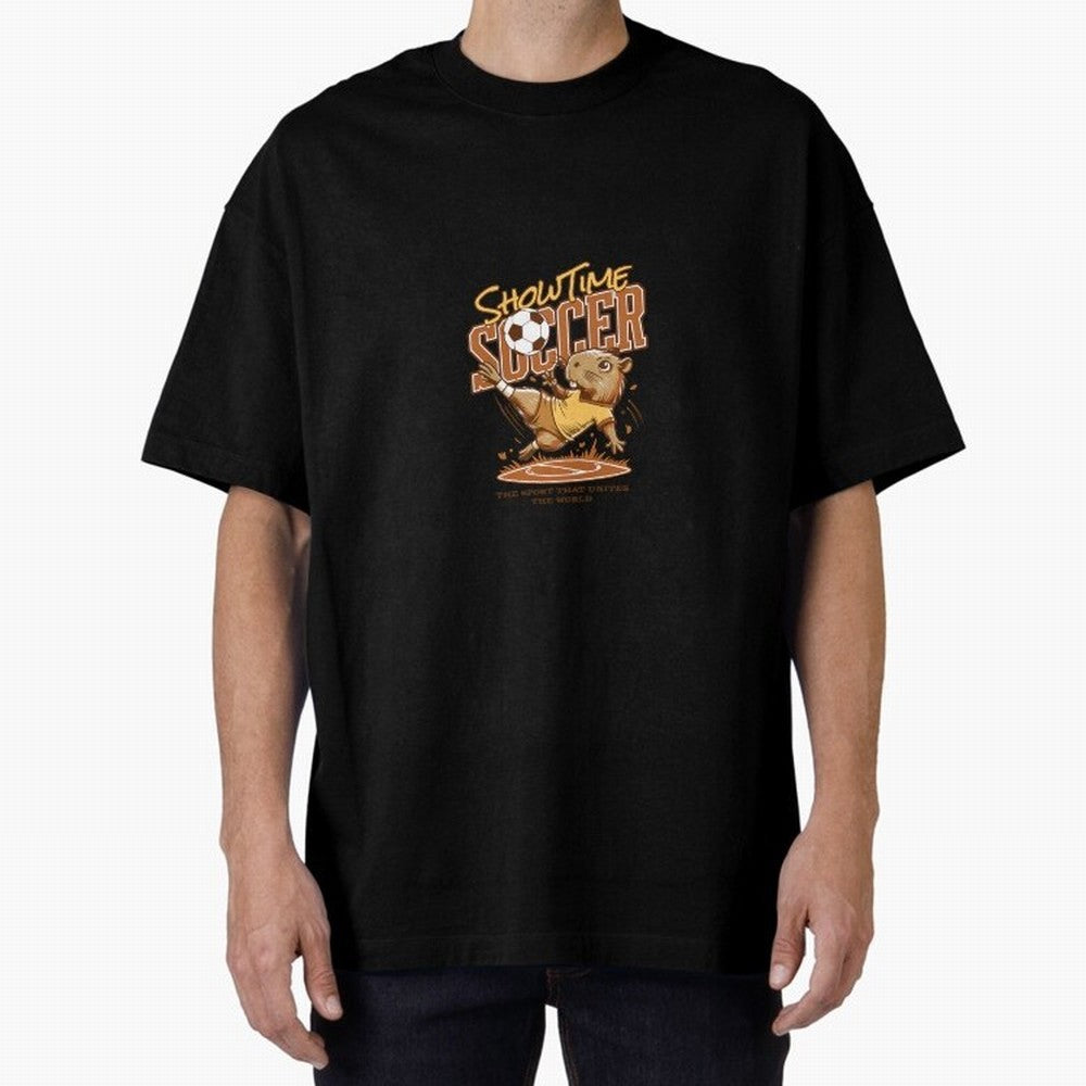 Capybara Playing Soccer Football Vibes Classic T-Shirt Feel Global Football Passion for FIFA World Cup 2026 USA Canada Mexico, Featuring CR7 and Messi, France and Portugal, Football Festival Excitement, Trophy Ambitions, Country Rivalries and Star