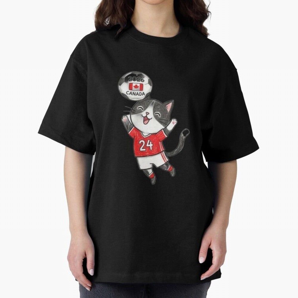 Canada Soccer Cat #24 - 2026 World Cup Celebration Classic T-Shirt Show Love for Legendary Goals in the FIFA World Cup 2026 Group Stage Journey through Neymar Highlights, France and Portugal Pride, Vintage Soccer Flavor, Modern Football Stars,