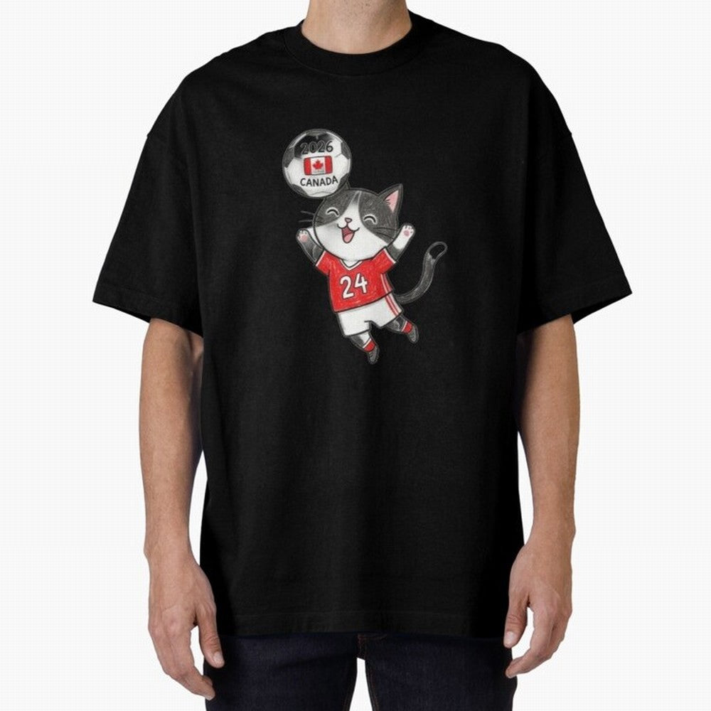 Canada Soccer Cat #24 - 2026 World Cup Celebration Classic T-Shirt Show Love for Legendary Goals in the FIFA World Cup 2026 Group Stage Journey through Neymar Highlights, France and Portugal Pride, Vintage Soccer Flavor, Modern Football Stars,
