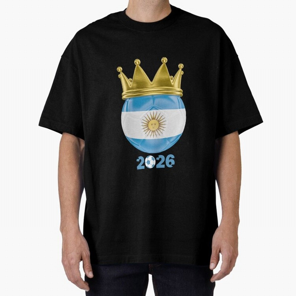 Argentina Football Champion Crown 2026 Classic T-Shirt Celebrate Football Dreams Across Global Football Passion for FIFA World Cup 2026 Group Stage, Driven by Messi, Neymar and Mbappe, Brazil, Portugal and Argentina, Goal Celebration Energy,