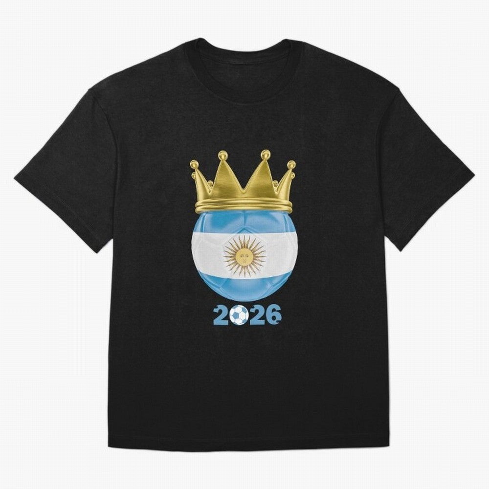 Argentina Football Champion Crown 2026 Classic T-Shirt Celebrate Football Dreams Across Global Football Passion for FIFA World Cup 2026 Group Stage, Driven by Messi, Neymar and Mbappe, Brazil, Portugal and Argentina, Goal Celebration Energy,