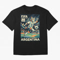 Argentina Cat World Cup 2026 ¨C Geometric Football Art Classic T-Shirt Discover FIFA World Cup 2026 Group Stage for Fans of Neymar and Argentina, France and Brazil, Bringing Football History, Final Match Energy, Crowd Noise and Once in a Lifetime
