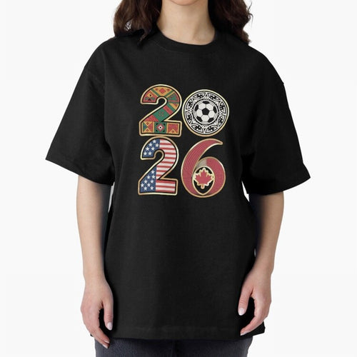 2026 Football Countries Design ¨C USA, Canada & Mexico Inspired Art Oversized T-Shirt Make Game Day About FIFA World Cup 2026 for Fans of Haaland and Mbappe and England and Germany, Bringing Stadium Chants, National Pride, Trophy Dreams and