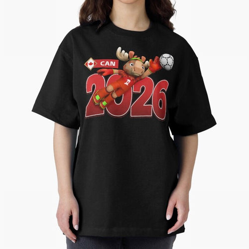 2026 World Cup Canada Oversized T-Shirt Turn Football Passion into Global Football Passion for FIFA World Cup 2026 USA Canada Mexico, Built around Messi, Neymar and Mbappe, Portugal, Spain and Germany, Championship Spirit, Famous Goals, Roaring