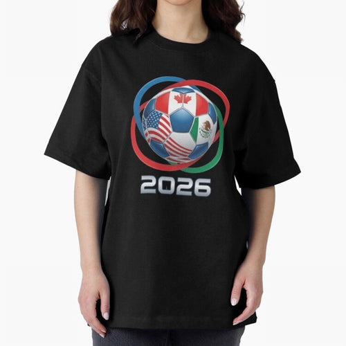 3D Realistic World Cup 2026 Soccer Ball with Rings Oversized T-Shirt Spotlight FIFA World Cup 2026 Group Stage Highlighting Cristiano Ronaldo, England Energy, Classic Soccer Heritage, Championship Pressure, Fan Loyalty and International Pride;