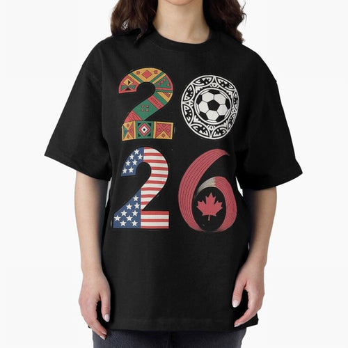 2026 Football Countries Oversized T-Shirt Bring a Vintage Feel to FIFA World Cup 2026 USA Canada Mexico for Fans of CR7 and Germany, Bringing Game Day Rituals, Football Legends, Country Pride and the Road to the Final; Created for Match Day