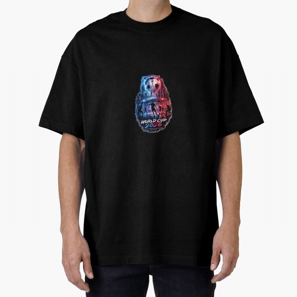 Copy of World Cup 2026 ¨C United Passion ?? | Neon Football Design Oversized T-Shirt Upgrade Global Football Passion for FIFA World Cup 2026 USA Canada Mexico, with Mbappe and Neymar, Netherlands, Football Passion, Legendary Performances, Festival