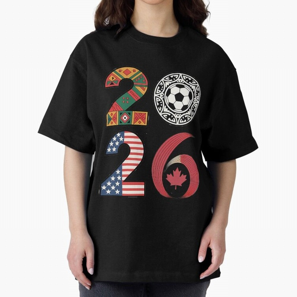 2026 Football Countries Design Usa Canada Mexico Inspired Oversized T-Shirt Show Fan Pride Across FIFA World Cup 2026 for Fans of Cristiano Ronaldo, Haaland and CR7 and France, Bringing Champion Mindset, Group Stage Buzz, Knockout Tension and