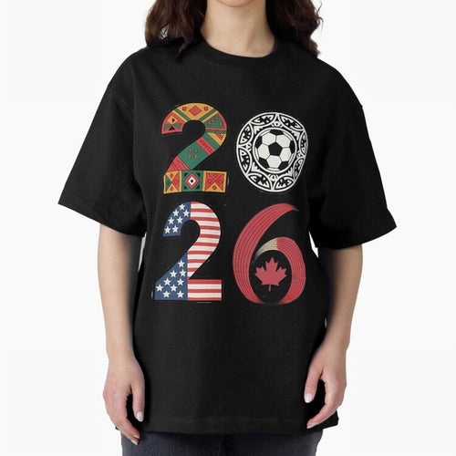 2026 Football Countries Design Usa Canada Mexico Inspired Oversized T-Shirt Show Fan Pride Across FIFA World Cup 2026 for Fans of Cristiano Ronaldo, Haaland and CR7 and France, Bringing Champion Mindset, Group Stage Buzz, Knockout Tension and
