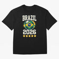 Brazil Soccer Football 2026 Oversized T-Shirt Feel the Trophy Chase of FIFA World Cup 2026 Spirit, Featuring England, France and Netherlands, Cristiano Ronaldo, Haaland and CR7, Sports Nostalgia, International Competition, Famous Players and