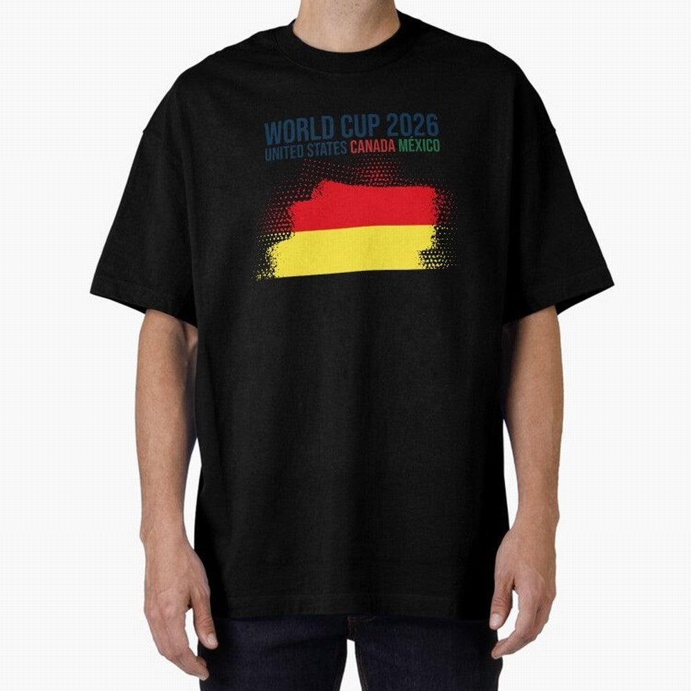 BELGIUM WORLD CUP 2026 Oversized T-Shirt Enjoy the Biggest Football Party of FIFA World Cup 2026 Group Stage Filled with Messi, Neymar and Mbappe, Netherlands Energy, Goal Celebration Energy, Supporter Heritage, Football Icons and Worldwide
