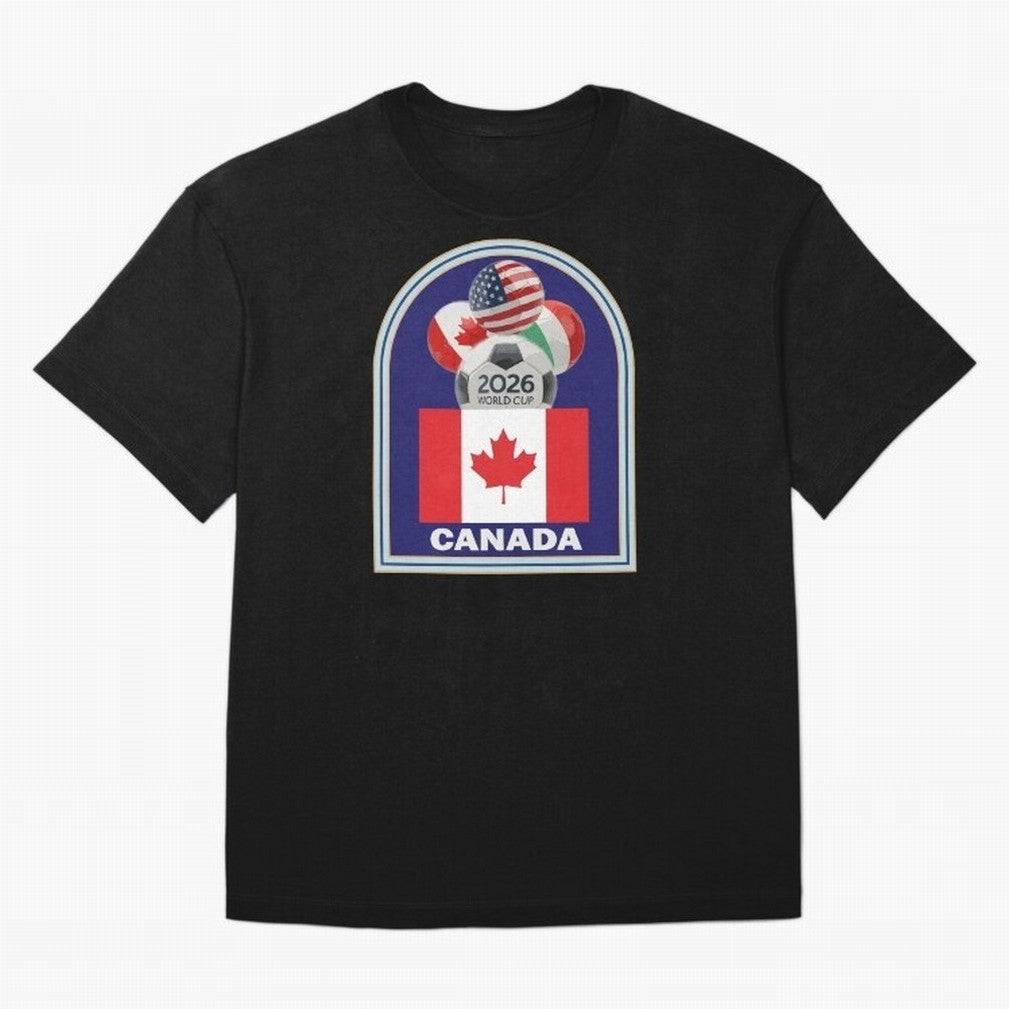 Canada 2026 Soccer T-shirt Oversized T-Shirt Honor Champions and Dreams in FIFA World Cup 2026 USA Canada Mexico for Fans of Neymar and Netherlands, Bringing Worldwide Fan Energy, Dramatic Goals, Stadium Lights and Championship Celebrations; Built