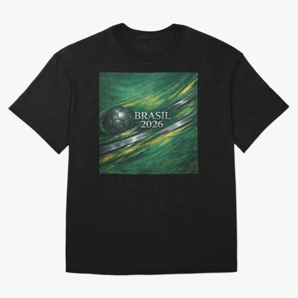 Brazil World Cup 2026 Concept Oversized T-Shirt Support FIFA World Cup 2026 Group Stage Spirit, Built around Argentina and Brazil, Cristiano Ronaldo, Football Passion, Legendary Performances, Festival Vibes and Supporter Community; Perfect for