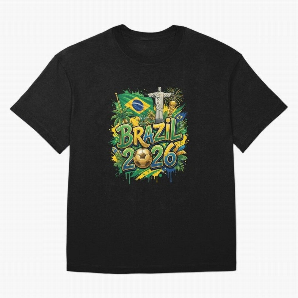 Brazil World Cup 2026 Football Legacy Oversized T-Shirt Wear the Spirit of Global Football Passion for FIFA World Cup 2026 USA Canada Mexico, Celebrating Mbappe and Neymar, Argentina, France and Brazil, Champion Mindset, Group Stage Buzz, Knockout
