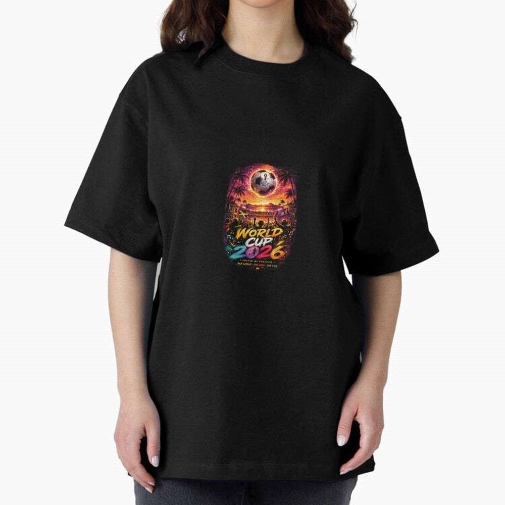 Copy of World Cup 2026 ¨C United Passion ?? | Neon Football Design Oversized T-Shirt Bring Bold Fan Energy to the FIFA World Cup 2026 Journey through Mbappe Highlights, England and Germany Pride, Game Day Rituals, Football Legends, Country Pride