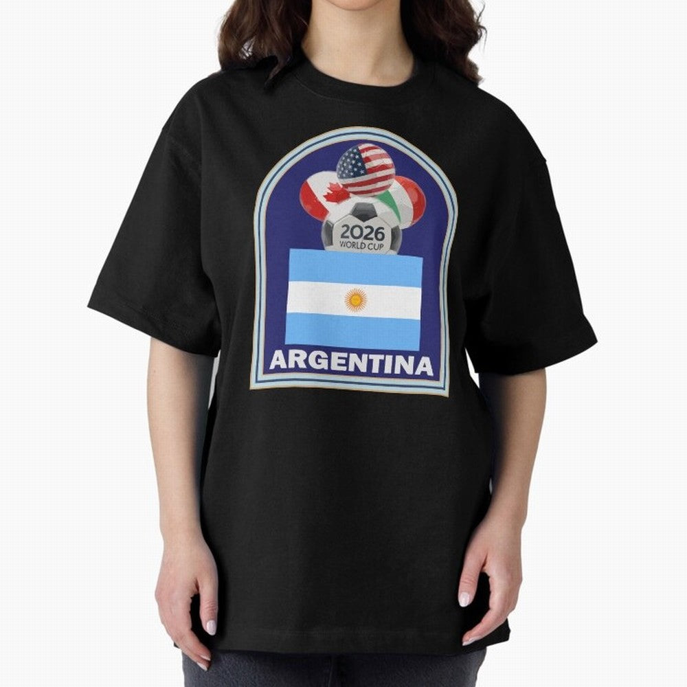 Argentina 2026 Soccer T-shirt Oversized T-Shirt Support the Legends of the FIFA World Cup 2026 Group Stage Journey through Messi, Neymar and Mbappe Highlights, England, France and Netherlands Pride, Vintage Soccer Flavor, Modern Football Stars,