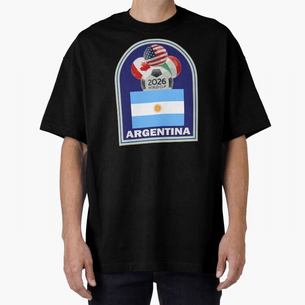 Argentina 2026 Soccer T-shirt Oversized T-Shirt Support the Legends of the FIFA World Cup 2026 Group Stage Journey through Messi, Neymar and Mbappe Highlights, England, France and Netherlands Pride, Vintage Soccer Flavor, Modern Football Stars,