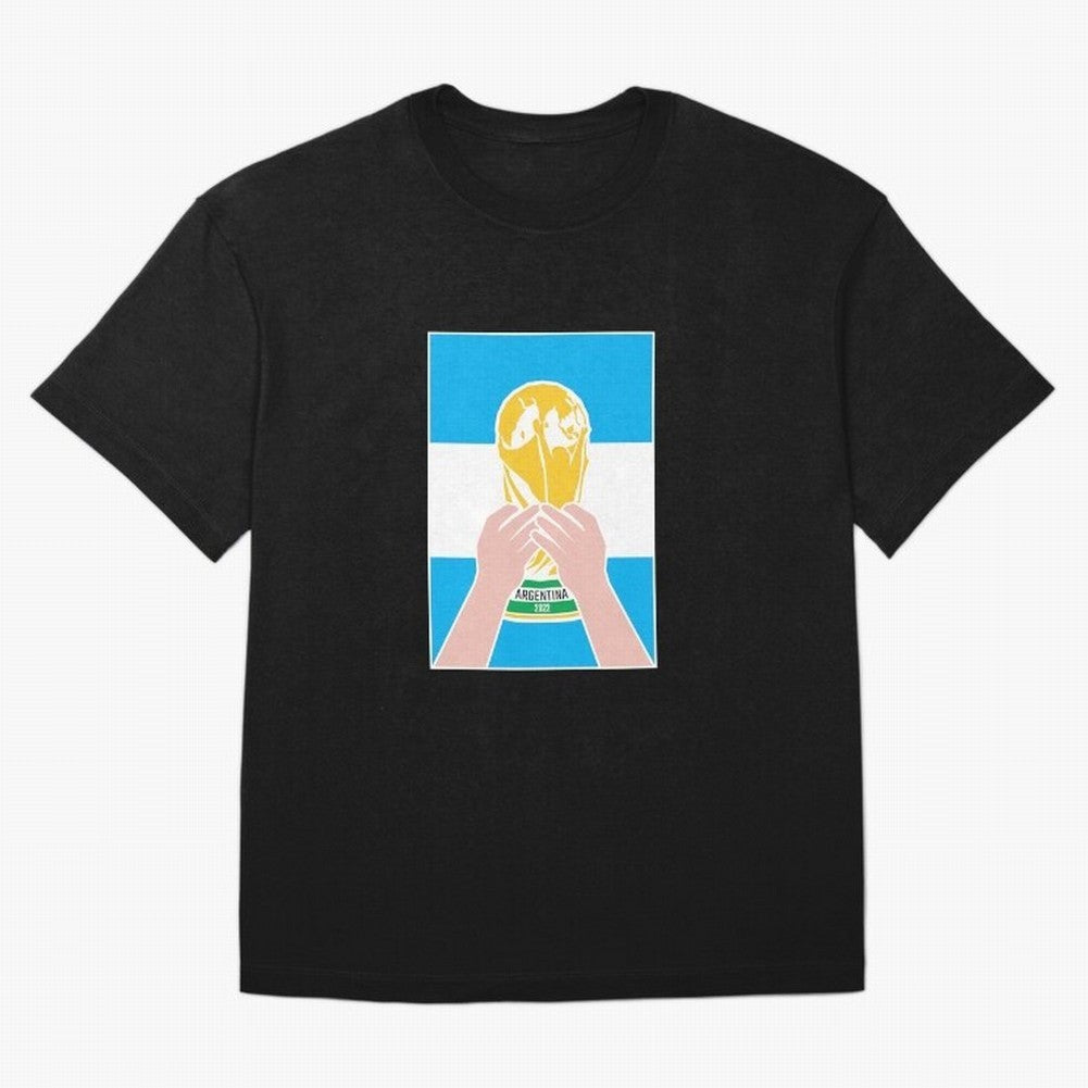 Champion Argentina 2022 Oversized T-Shirt Share Global Football Passion for FIFA World Cup 2026, Highlighting Cristiano Ronaldo, Netherlands, Football Festival Excitement, Trophy Ambitions, Country Rivalries and Star Player Buzz; Perfect for Fans,