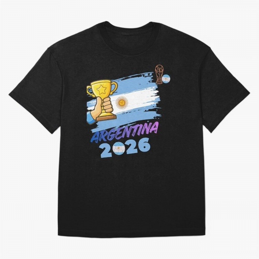 Argentina world cup design Oversized T-Shirt Keep Football History Alive during FIFA World Cup 2026 with Haaland and Mbappe, France Energy, Vintage Soccer Flavor, Modern Football Stars, National Flags and Final Night Emotion; Great for Supporters