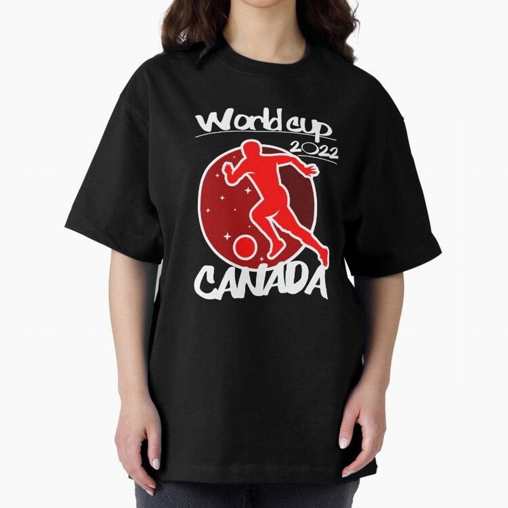 Canada World Cup 2022 Oversized T-Shirt Join Supporters Worldwide for the FIFA World Cup 2026 Journey through Cristiano Ronaldo Highlights, Germany Pride, Retro Football Energy, Iconic Rivalries, Trophy Chase Drama and Stadium Atmosphere; Perfect