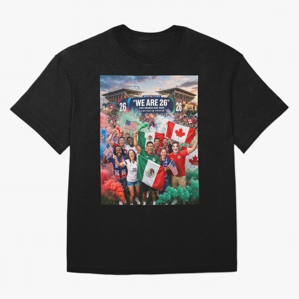 2026 World Cup Fans Celebrate Oversized T-Shirt Relive Legendary Nights from FIFA World Cup 2026 USA Canada Mexico for Fans of Neymar and Argentina, France and Brazil, Bringing Sports Nostalgia, International Competition, Famous Players and