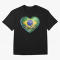 Brazil 2026 World Football Heart Flag Designs Oversized T-Shirt Capture Stadium Memories from Match Day Hype around FIFA World Cup 2026, Haaland, France, Worldwide Fan Energy, Dramatic Goals, Stadium Lights and Championship Celebrations; Made for