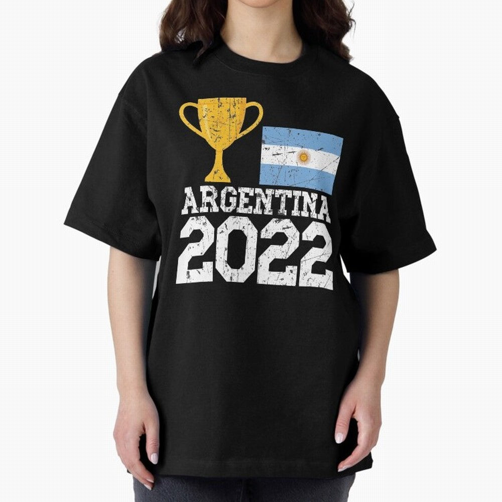 Argentina World Cup Soccer Football 2022, Argentina Soccer Jersey Argentinian Football, Argentina, Argentinian, Qatar World Cup 2022 Oversized T-Shirt Feel the Roar of Match Day Hype around FIFA World Cup 2026, Messi and Cristiano Ronaldo,
