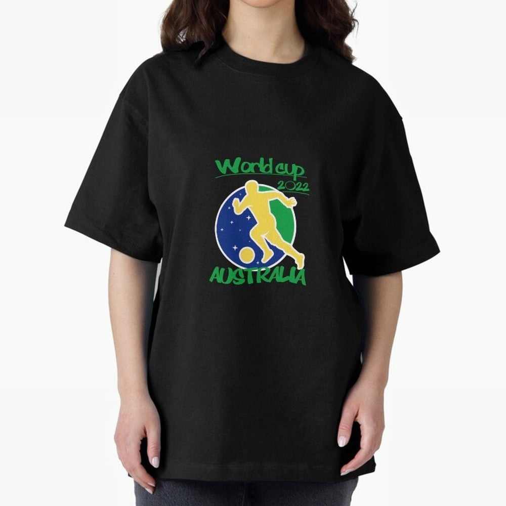 Australia World Cup 2022 Oversized T-Shirt Show Match Day Excitement for FIFA World Cup 2026 USA Canada Mexico Spirit, Centered on Netherlands, Haaland, Stadium Memories, Football Loyalty, International Chants and Championship Tradition; Perfect