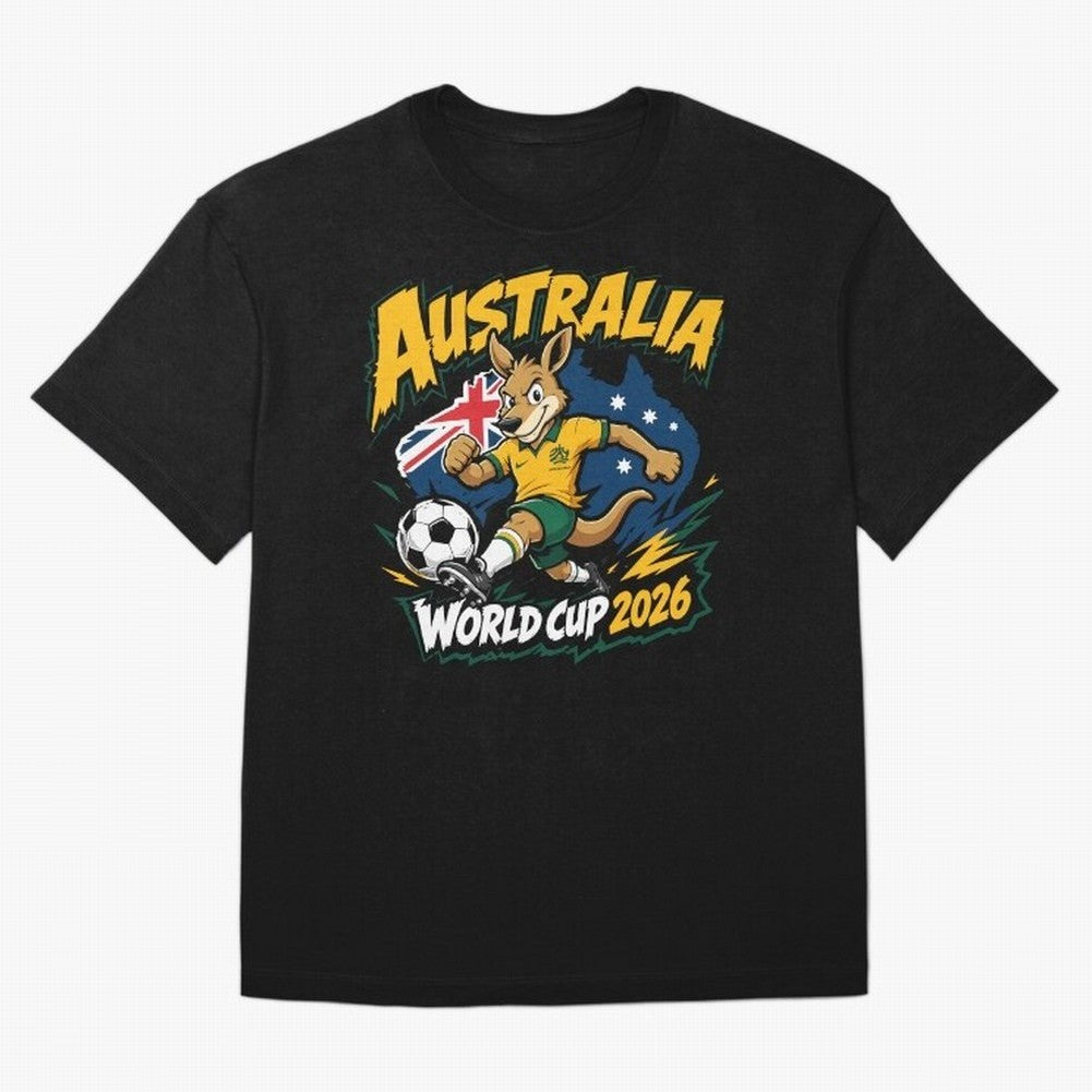 Australia World Cup 2026 Kangaroo Soccer Fan Art Oversized T-Shirt Honor the Beautiful Game during FIFA World Cup 2026 Spirit, Celebrating England and Germany, Messi, CR7 and Mbappe, Game Day Rituals, Football Legends, Country Pride and the Road to