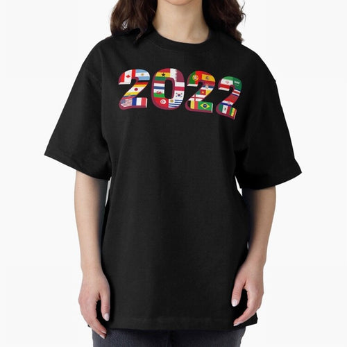 All the 32 Teams that Played in 2022 in Qatar for Football Fans Oversized T-Shirt Make Your Look Match FIFA World Cup 2026 USA Canada Mexico with Messi, CR7 and Mbappe, France Energy, Goal Celebration Energy, Supporter Heritage, Football Icons and