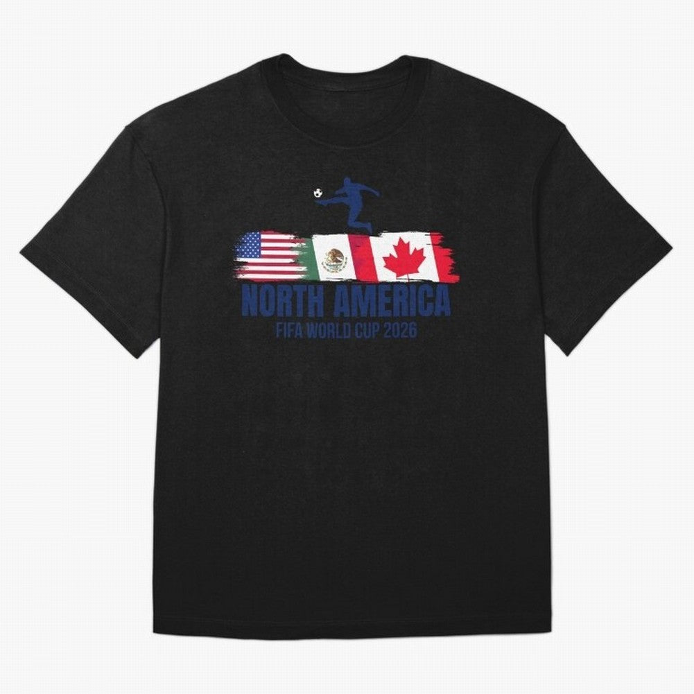 2026 North America Soccer World Tour - USA Mexico Canada Oversized T-Shirt Relive Legendary Nights from FIFA World Cup 2026 USA Canada Mexico Highlighting Messi and Cristiano Ronaldo, Argentina Energy, Vintage Soccer Flavor, Modern Football Stars,